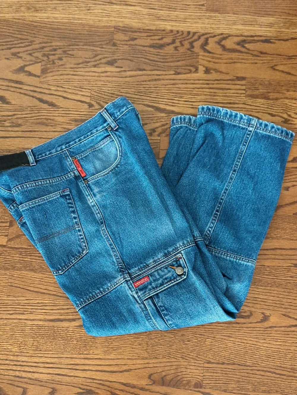 Vtg  Y2K WearFirst Wide Leg Blue Denim Carpenter Denim Jeans W30 L30